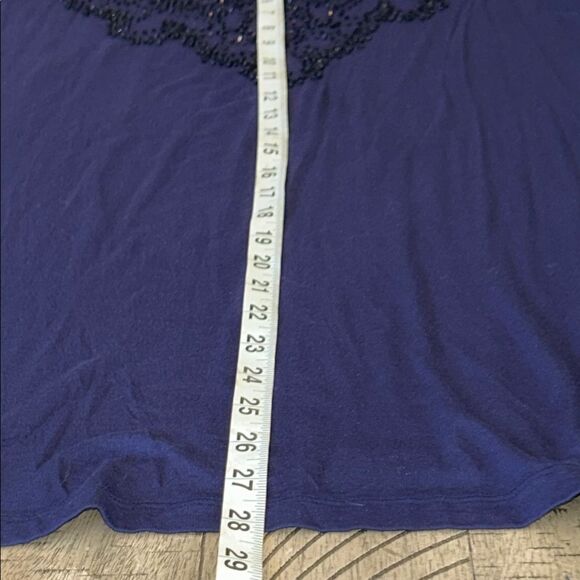 NWT Lane Bryant Beaded Elegant or Casual Navy Blue Women's Top - Picture 14 of 17